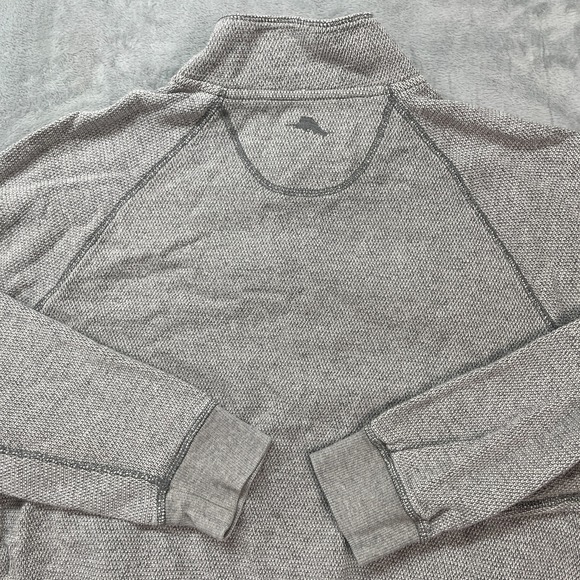 Tommy Bahama Sweatshirt Mens Medium Gray Long Sleeve Metal 1/4 Snap Pullover - Picture 7 of 7